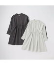【WEB限定/DRC】袖ライン裏毛長袖ワンピース