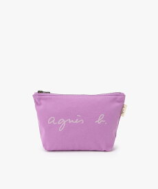 【SALE／30%OFF】agnes b. VOYAGE ロゴプリント コットン ポーチ "Paulette" YAS18-03 アニエスベー 財布・ポーチ・ケース ポーチ パープル