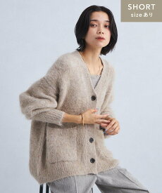 【SALE／50%OFF】UNITED ARROWS green label relaxing アルパカシャギー Vネックカーディガン ユナイテッドアローズ アウトレット トップス カーディガン ベージュ ホワイト グレー ピンク ブラック【送料無料】