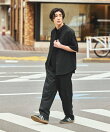 速乾素材 リラックスフィット バンドカラーシャツ ショートスリーブ リネン風