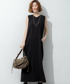 【SALE／20%OFF】23区 ダブルフェイスジャージー Iラインワンピース ニジュウサンク ワンピース・ドレス ワンピース ブラック グレー【送料無料】