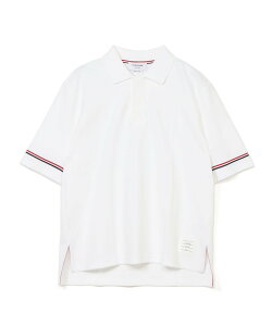 THOM BROWNE �������� RUGBY FIT SHORT SLEEVE POLO �g���u���E�� �g�b�v�X �|���V���c �z���C�g �l�C�r�[�y���������z