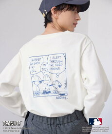 【SALE／27%OFF】ROPE' PICNIC 【PEANUTS*MLB COLLECTION by ROPE' PICNIC】ロングスリーブTee ロペピクニック トップス カットソー・Tシャツ ホワイト ベージュ【送料無料】