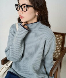 FREAK'S STORE 配色 ライン リブニット ハイネック プルオーバー【限定展開】 25AW フリークスストア トップス ニット ホワイト ベージュ ブラック パープル ブルー ネイビー ブラウン【送料無料】