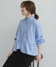 『WEB限定』スタンドカラーフリルペプラムブラウス