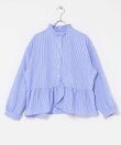 『WEB限定』スタンドカラーフリルペプラムブラウス