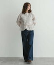 『WEB限定』スタンドカラーフリルペプラムブラウス