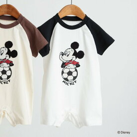 branshes 【Disney/ディズニー】サガラ刺繍ラグラン半袖カバーオール ブランシェス マタニティウェア・ベビー用品 ロンパース・カバーオール ブラック ブラウン