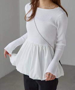 �ySALE�^19%OFF�zRanan Ranan/(W)���o���[���h�b�L���O���u�j�b�g ���i�� �g�b�v�X �j�b�g �z���C�g �u���b�N�y���������z
