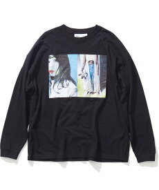 CONVERSE TOKYO 【CONVERSE TOKYO*米原康正*似鳥沙也加】PAINT ART LONG SLEEVE TEE(2) コンバーストウキョウ トップス カットソー・Tシャツ ブラック【送料無料】