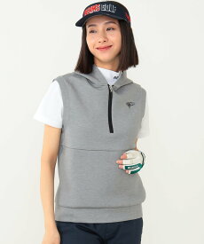 BEAMS GOLF ORANGE LABEL 【UVカット】BEAMS GOLF ORANGE LABEL / ハーフジップ ポンチ フード ベスト ビームス ゴルフ トップス ベスト・ジレ ベージュ ホワイト【送料無料】