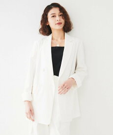 【SALE／60%OFF】UNTITLED 【セットアップ可能/オンオフ】ラミー混 ダブルブレストジャケット アンタイトル ジャケット・アウター テーラードジャケット・ブレザー ベージュ ブラウン ホワイト【送料無料】