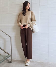 【SALE／50%OFF】ANY 【6サイズ展開/裏起毛/ウエストゴム】ウォームテーパードパンツ エニィ パンツ その他のパンツ ブラウン オレンジ グレー ホワイト ブラック