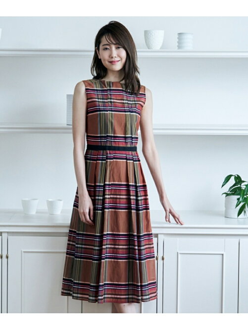 Anayi タータンチェックスタンドネックワンピース Rakuten Fashion 楽天ファッション 旧楽天ブランドアベニュー 8504