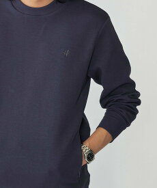 【SALE／10%OFF】SHIPS MEN 【WEB限定】SHIPS: テレワーク ビズ ワンポイントロゴ ハイゲージ ダブルニット スウェット シップス トップス スウェット・トレーナー ネイビー ベージュ ブラック グレー【送料無料】