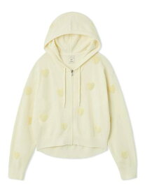 【SALE／30%OFF】gelato pique ハートジャガードクロップドパーカ ジェラートピケ インナー・ルームウェア その他のインナー・ルームウェア イエロー ピンク【送料無料】