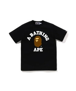 A BATHING APE COLLEGE TEE �A �x�C�V���O �G�C�v �g�b�v�X �J�b�g�\�[�ET�V���c �u���b�N �x�[�W�� �z���C�g �l�C�r�[�y���������z