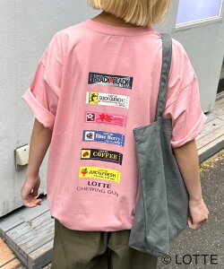 CIAOPANIC TYPY �yTYPY×LOTTE�K���z�����⊴�o�b�N���S�K���W���|�P�b�gTEE �`���I�p�j�b�N�e�B�s�[ �g�b�v�X �J�b�g�\�[�ET�V���c �s���N �O���[ �z���C�g�y���������z