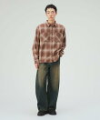 オーバーダイ カーブ ワイドストレート デニムパンツ