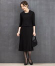 【洗える喪服】ノーカラージャケット&フレアワンピースセット