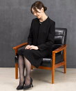 【洗える喪服】ノーカラージャケット&フレアワンピースセット