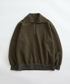 【SALE／30%OFF】WILD LIFE TAILOR Adam et Rope' 【WILD LIFE TAILOR】リサイクル ボアフリース ハーフZIP プルオーバー / サスティナブル アダムエロペ トップス その他のトップス カーキ ネイビー【送料無料】