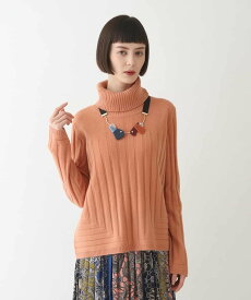 【SALE／50%OFF】HIROKO BIS エアヤーンハイネックニットプルオーバー ヒロコ ビス トップス ニット オレンジ ブルー ベージュ【送料無料】