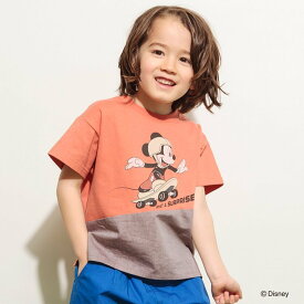 【SALE／20%OFF】branshes 【Disney/ディズニー】スポーツグラフィック切替半袖Tシャツ ブランシェス トップス カットソー・Tシャツ ブルー オレンジ グリーン