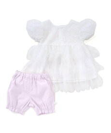 【SALE／50%OFF】SLAP SLIP BABY 【お揃い】スカラップチュールスカートドッキングワンピース+ブルマセットアップベビー(70~80cm) ベベ オンライン ストア マタニティウェア・ベビー用品 ベビートップス ホワイト ピンク