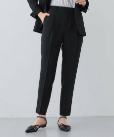 INDIVI 【定番スーツ/UVケア/洗える】ウール調タックテーパードパンツ インディヴィ パンツ その他のパンツ グレー ブラック ネイビー【送料無料】