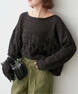 Spick & Span 《予約》コットン混透かし編みボートネックプルオーバー スピックアンドスパン トップス ニ…