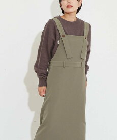 【SALE／50%OFF】CONVERSE TOKYO WOMEN HIGHWAIST JUMPER DRESS コンバーストウキョウ ワンピース・ドレス ジャンパースカート カーキ ブラック【送料無料】