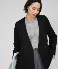 【SALE／50%OFF】BABYLONE リネンノーカラージャケット バビロン ジャケット・アウター ノーカラージャケット ブラック ブラウン【送料無料】