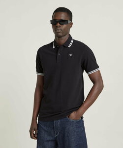 G-Star RAW �y�����V���b�v�zDUNDA SLIM STRIPE POLO/�����|�C���g���S�|�� �W�[�X�^�[���D �g�b�v�X �|���V���c �u���b�N�y���������z