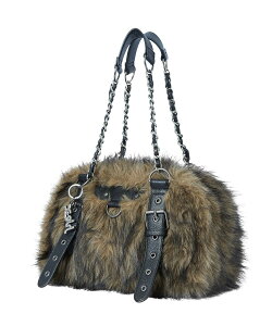 X-girl FAUX FUR CHAIN BAG �G�b�N�X�K�[�� �o�b�O ���̑��̃o�b�O �u���b�N �u���E���y���������z