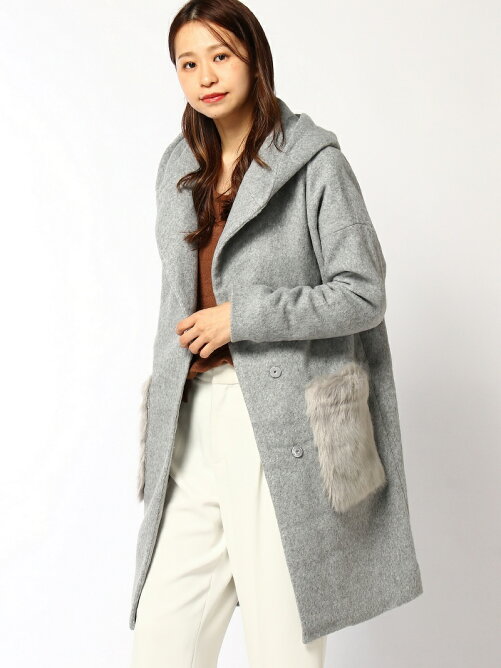 Geera ポケットファーデザインフェイクスライバーコート Rakuten Fashion 楽天ファッション 旧楽天ブランドアベニュー T