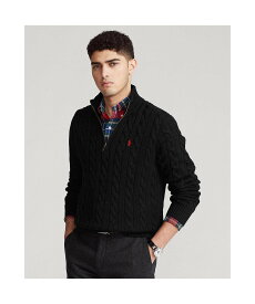 POLO RALPH LAUREN ケーブルニット コットン クォータージップ セーター ラルフローレン トップス ニット ブラック【送料無料】