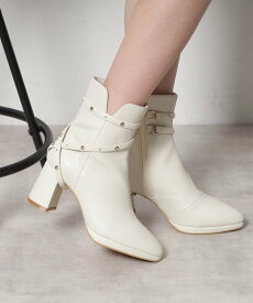 【SALE／50%OFF】ESPERANZA 【EC先行販売】2WAYスタッズベルトショートブーツ エスペランサ シューズ・靴 ブーツ ブラック ホワイト【送料無料】