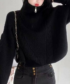 【SALE／58%OFF】Amulet 【Amulet】ケーブル編み風ハイネックニットプルオーバー アミュレット トップス ニット グレー レッド ホワイト ブラック グリーン