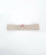 axes femme ローズブーケ雑材ゴムベルト アクシーズファム ファッション雑貨 ベルト シルバー ゴールド【…
