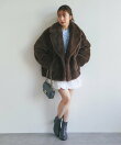 Mink-like fauxfurピーコート