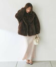 Mink-like fauxfurピーコート