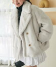 Mink-like fauxfurピーコート