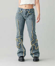 X-girl STAR PATCH DENIM PANTS パンツ X-girl エックスガール パンツ ジーンズ・デニムパンツ ネイビー【送料無料】