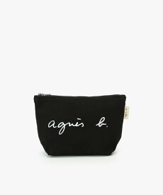 agnes b. VOYAGE ロゴプリント コットン ポーチ "Paulette" YAS18-03 アニエスベー 財布・ポーチ・ケース ポーチ ブラック【送料無料】