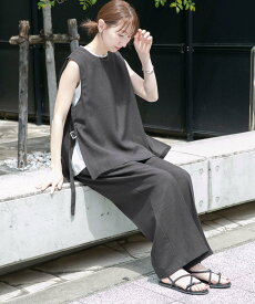 【SALE／5%OFF】URBAN RESEARCH ITEMS ベスト×ワイドパンツセット アーバンリサーチアイテムズ スーツ・フォーマル セットアップスーツ グレー カーキグリーン ベージュ【送料無料】