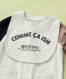 COMME CA ISM 【リバーシブル】ロゴプリント スタイ コムサイズム マタニティウェア・ベビー用品 スタイ・よだれかけ ホワイト パープル