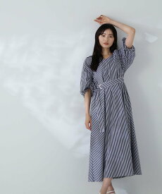 NATURAL BEAUTY BASIC ドロストスリーブシャツワンピース ナチュラルビューティベーシック ワンピース・ドレス ワンピース ネイビー ブラック ブルー【送料無料】