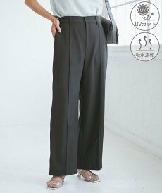 【SALE／37%OFF】ROPE' PICNIC 【UVカット・速乾】【リネンライク・シリーズ】ピンタックワイドスラックスパンツ/セットアップ対応 ロペピクニック パンツ その他のパンツ ネイビー ベージュ グレー