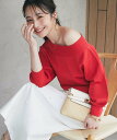 【SALE／44%OFF】La boutique BonBon 【程よい肌見せ】オフショルラメニット ラブティックボンボン トップス ニット ホワイト ブルー レッド【送料無料】